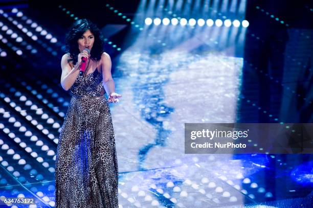 Giusy Ferreri attends the fourth night of the 67th Sanremo Festival 2017 at Teatro Ariston on February 10, 2017 in Sanremo, Italy.