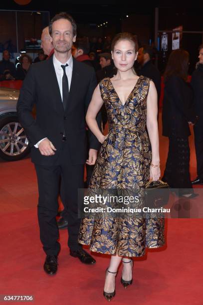 Actors Joerg Hartmann and Nora von Waldstaetten attend the 'Wild Mouse' premiere during the 67th Berlinale International Film Festival Berlin at...