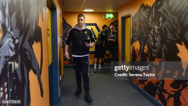 Newcastle United's Goalkeeper Karl Darlow arrives in the wolves tunnel prior to kick off of the Sky Bet Championship match between Wolverhampton...