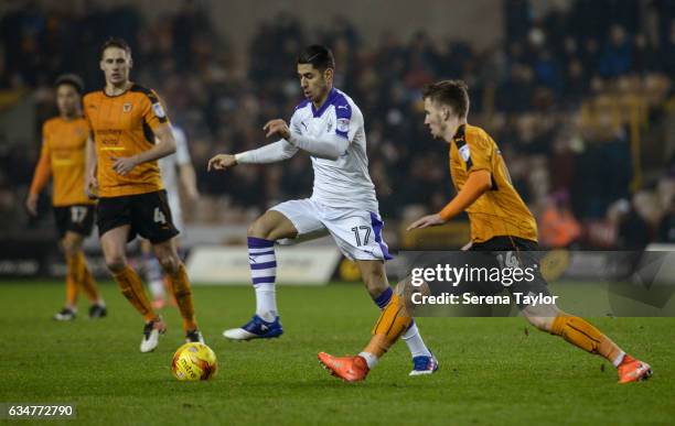 Ayoze Perez of Newcastle United controls the ball during the Sky Bet Championship mpatch between Wolverhampton Wanderers and Newcastle United at...