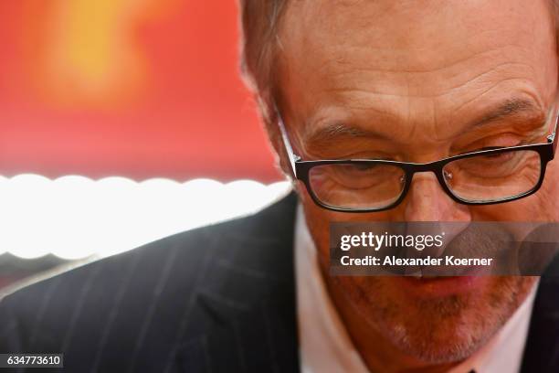 Josef Hader attends the 'Wild Mouse' premiere during the 67th Berlinale International Film Festival Berlin at Berlinale Palace on February 11, 2017...