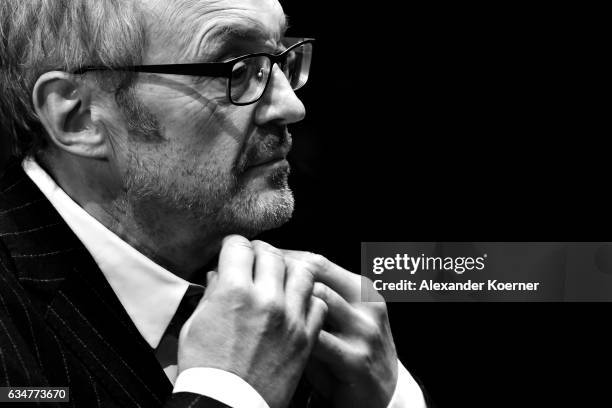 Josef Hader attends the 'Wild Mouse' premiere during the 67th Berlinale International Film Festival Berlin at Berlinale Palace on February 11, 2017...