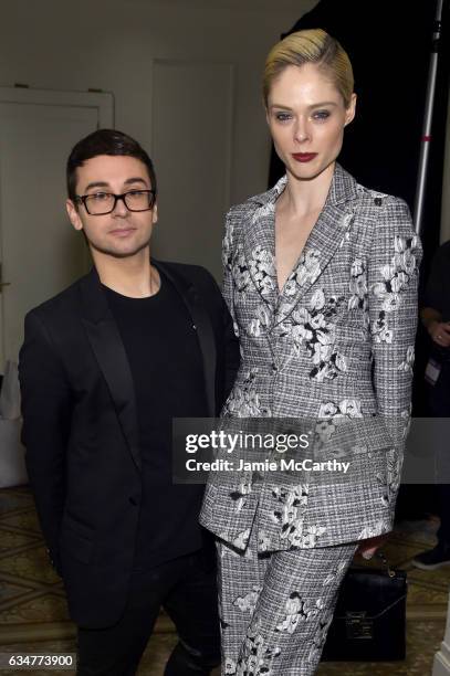 Designer Christian Siriano and model Coco Rocha attend the Christian Siriano show during, New York Fashion Week: The Shows at The Plaza Hotel on...