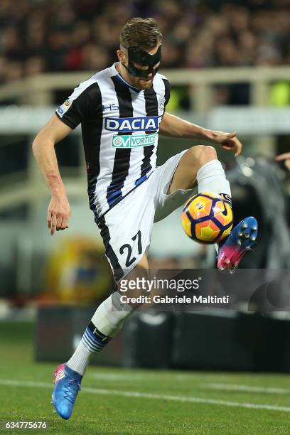 Silvan Widmer of Udinese Calcio in action during the Serie A match between ACF Fiorentina and Udinese Calcio at Stadio Artemio Franchi on February...