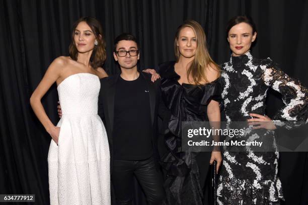 Alexa Chung, Christian Siriano, Alicia Silverstone and Juliette Lewis attend the Christian Siriano show during, New York Fashion Week: The Shows at...