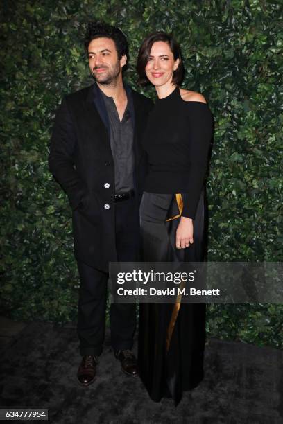 Morgan Spector and Rebecca Hall attend a pre-BAFTA party hosted by Charles Finch and Chanel at Annabel's on February 11, 2017 in London, England.