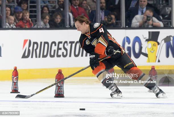 Cam Fowler of the Anaheim Ducks skates during the Gatorade NHL Skills Challenge Relay 2017 Coors Light NHL All-Star Skills Competition at Staples...