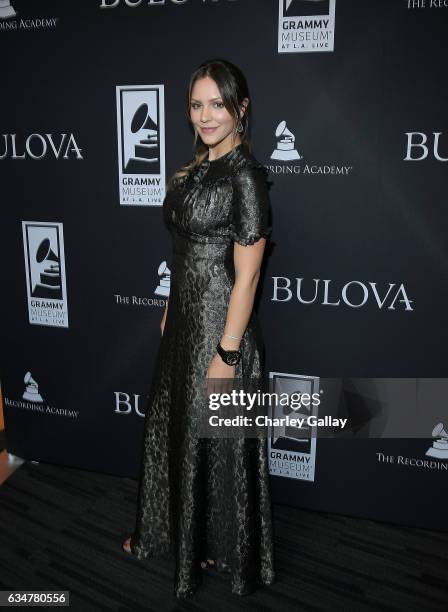 Katharine McPhee attends the Bulova x GRAMMY Brunch in the Clive Davis Theater at The GRAMMY Museum on February 11, 2017 in Los Angeles, California.