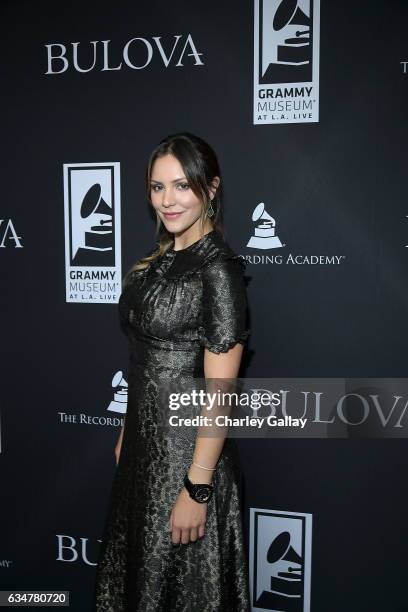 Katharine McPhee attends the Bulova x GRAMMY Brunch in the Clive Davis Theater at The GRAMMY Museum on February 11, 2017 in Los Angeles, California.