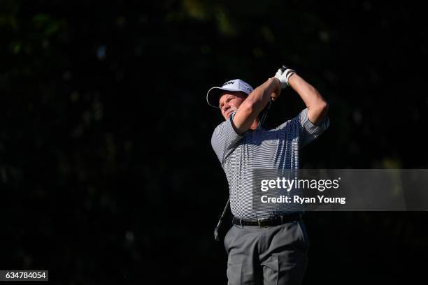 Joe Durant tees off on the 16th hole during the second round of the PGA TOUR Champions Allianz Championship at The Old Course at Broken Sound on...