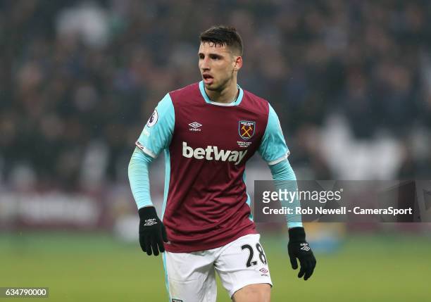West Ham United's Jonathan Calleri during the Premier League match between West Ham United and West Bromwich Albion at London Stadium on February 11,...