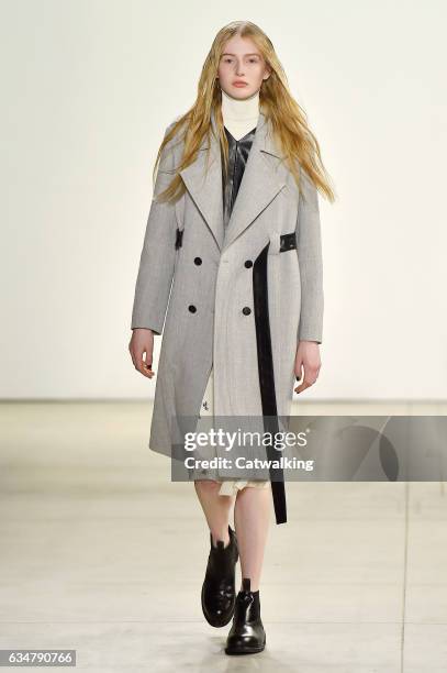 Model walks the runway at the Creatures of the Wind Autumn Winter 2017 fashion show during New York Fashion Week on February 11, 2017 in New York,...