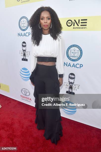 Actress Tasha Smith attends the 48th NAACP Image Awards at Pasadena Civic Auditorium on February 11, 2017 in Pasadena, California.