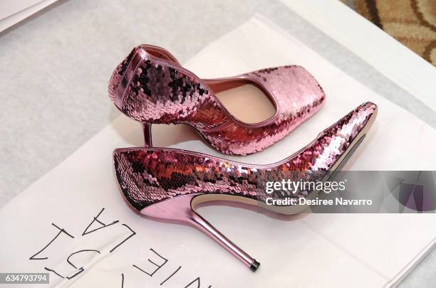 Shoes seen backstage at the Christian Siriano show during New York Fashion Week: The Shows at The Plaza Hotel on February 11, 2017 in New York City.