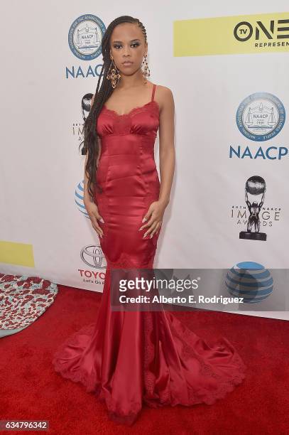 Actress Serayah McNeill attends the 48th NAACP Image Awards at Pasadena Civic Auditorium on February 11, 2017 in Pasadena, California.