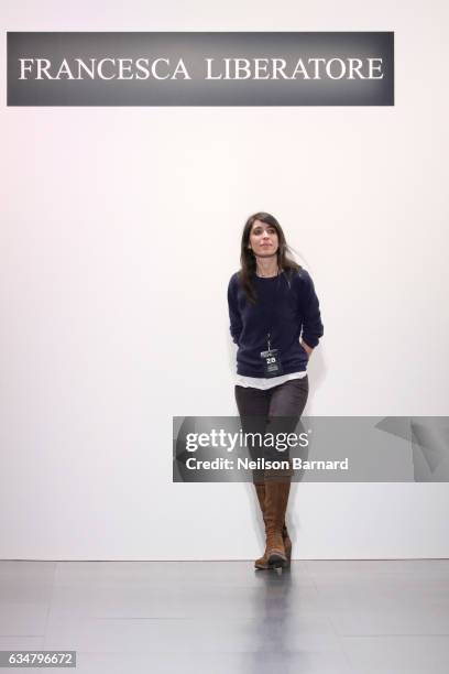 Francesca Liberatore walks the runway during the finale of the Francesca Liberatore collection during, New York Fashion Week: The Shows at Gallery 1,...