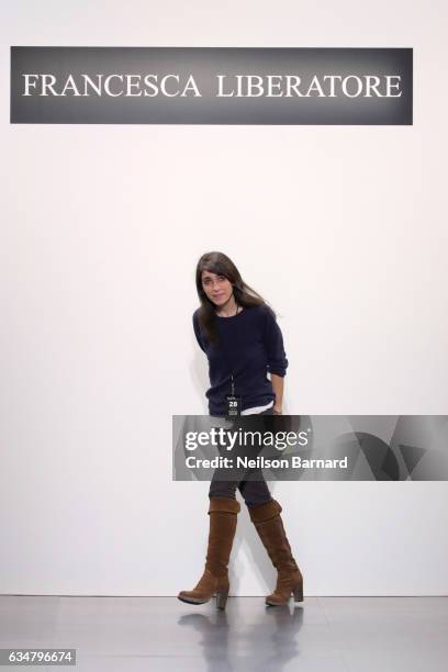 Francesca Liberatore walks the runway during the finale of the Francesca Liberatore collection during, New York Fashion Week: The Shows at Gallery 1,...