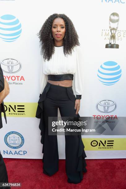 Actress Tasha Smith attends the 48th NAACP Image Awards at Pasadena Civic Auditorium on February 11, 2017 in Pasadena, California.