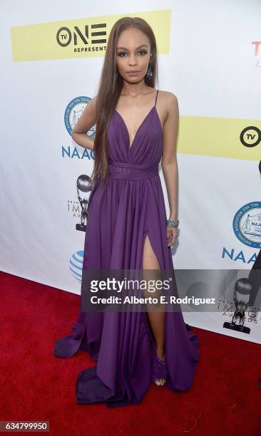 Actress Sierra McClain attends the 48th NAACP Image Awards at Pasadena Civic Auditorium on February 11, 2017 in Pasadena, California.