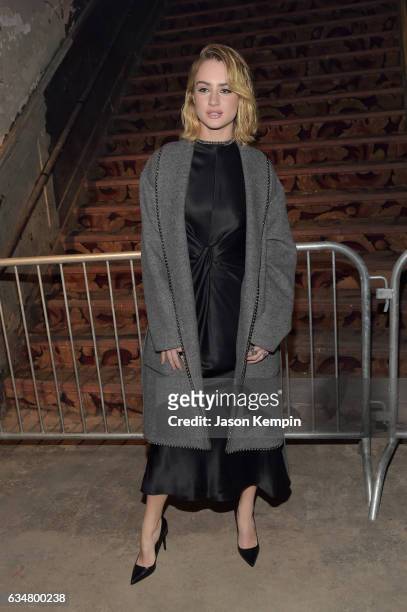 Grace Van Patten attends the Alexander Wang February 2017 fashion show during New York Fashion Week on February 11, 2017 in New York City.