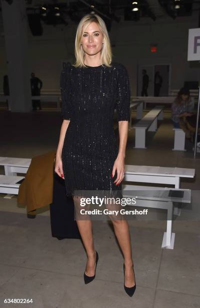 Personality Kristen Taekman attends the Georgine fashion show during February 2017 New York Fashion Week at Gallery 2, Skylight Clarkson Sq on...