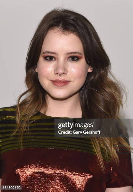 Actress Taylor Spreitler attends the Georgine fashion show during February 2017 New York Fashion Week at Gallery 2, Skylight Clarkson Sq on February...