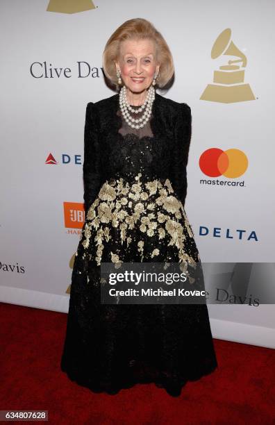 Philanthropist Barbara Davis attends Pre-GRAMMY Gala and Salute to Industry Icons Honoring Debra Lee at The Beverly Hilton on February 11, 2017 in...