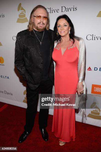 Recording artist Barry Gibb and Linda Gibb attends Pre-GRAMMY Gala and Salute to Industry Icons Honoring Debra Lee at The Beverly Hilton on February...
