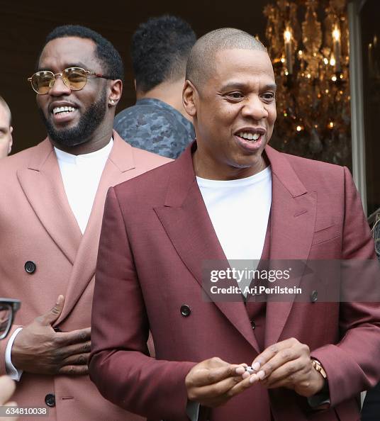 Sean Combs and JayZ attend 2017 Roc Nation PreGrammy Brunch at