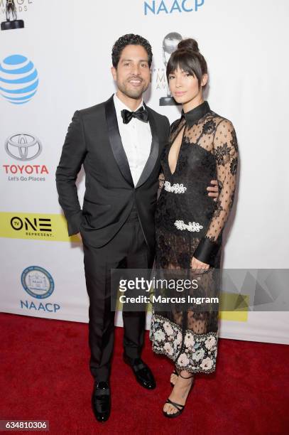 Actor Adam Rodriguez and Grace Gail attend the 48th NAACP Image Awards at Pasadena Civic Auditorium on February 11, 2017 in Pasadena, California.