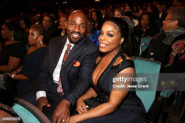 Niecy Nash and Jay Tucker attend the 48th NAACP Image Awards at Pasadena Civic Auditorium on February 11, 2017 in Pasadena, California.