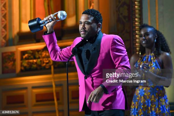 Actor Anthony Anderson accepts award for Outstanding Actor in a Comedy Series 'Black-ish' onstage at the 48th NAACP Image Awards at Pasadena Civic...