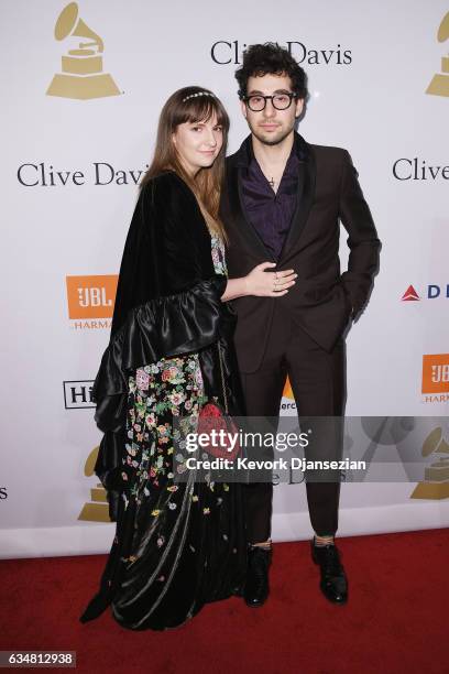 Actor Lena Dunham and musician Jack Antonoff attend Pre-GRAMMY Gala and Salute to Industry Icons Honoring Debra Lee at The Beverly Hilton on February...