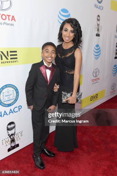 Actor Miles Brown and Cyndee Brown attend the 48th NAACP Image Awards at Pasadena Civic Auditorium on February 11, 2017 in Pasadena, California.