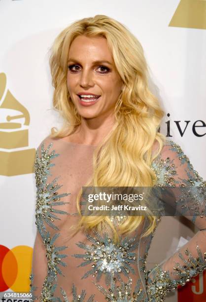 Singer Britney Spears attends the 2017 Pre-GRAMMY Gala And Salute to Industry Icons Honoring Debra Lee at The Beverly Hilton Hotel on February 11,...