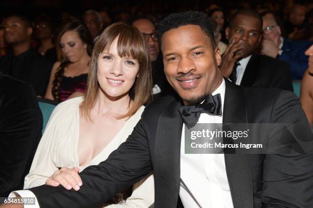 Actor Nate Parker and Sarah DiSanto attend the 48th NAACP Image Awards at Pasadena Civic Auditorium on February 11, 2017 in Pasadena, California.