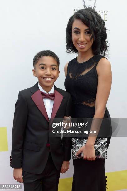 Actor Miles Brown and Cyndee Brown attend the 48th NAACP Image Awards at Pasadena Civic Auditorium on February 11, 2017 in Pasadena, California.