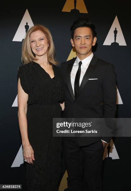 Dawn Hudson and John Cho attend The Academy Of Motion Picture Arts And Sciences' Scientific And Technical Awards Ceremony at the Beverly Wilshire...