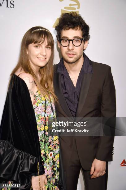 Actor Lena Dunham and musician Jack Antonoff attend the 2017 Pre-GRAMMY Gala And Salute to Industry Icons Honoring Debra Lee at The Beverly Hilton...