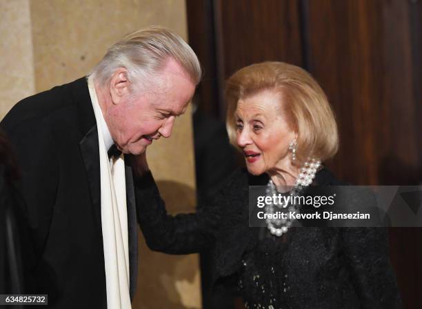 Actor Jon Voight and Philanthropist Barbara Davis attend Pre-GRAMMY Gala and Salute to Industry Icons Honoring Debra Lee at The Beverly Hilton on...