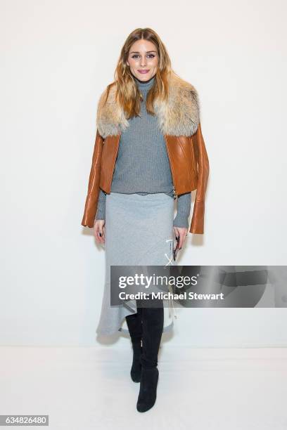 Olivia Palermo attends the Jonathan Simkhai fashion show during February 2017 New York Fashion Week: The Shows at Gallery 1, Skylight Clarkson Sq on...