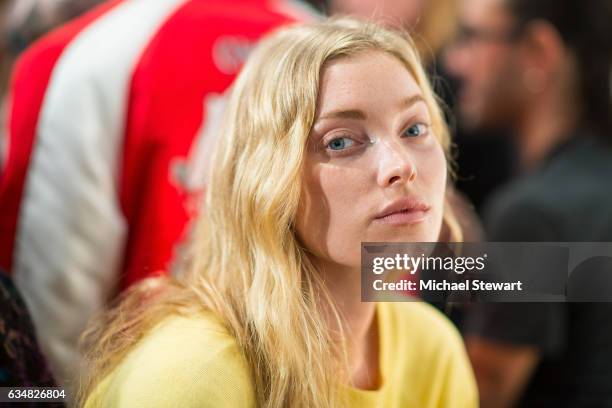 Model Elsa Hosk attend the Jonathan Simkhai fashion show during February 2017 New York Fashion Week: The Shows at Gallery 1, Skylight Clarkson Sq on...