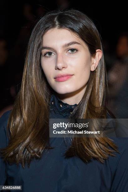 Model Rose Gilroy attends the Jonathan Simkhai fashion show during February 2017 New York Fashion Week: The Shows at Gallery 1, Skylight Clarkson Sq...