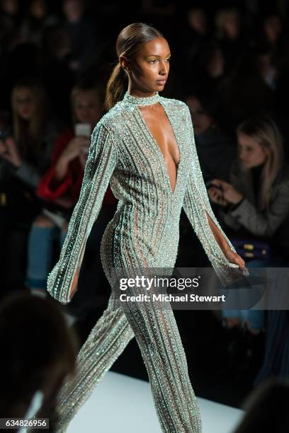 Model Jasmine Tookes attend the Jonathan Simkhai fashion show during February 2017 New York Fashion Week: The Shows at Gallery 1, Skylight Clarkson...