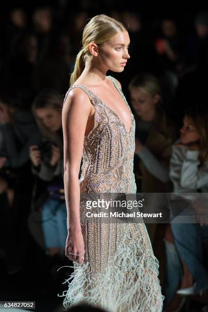 Model Elsa Hosk attend the Jonathan Simkhai fashion show during February 2017 New York Fashion Week: The Shows at Gallery 1, Skylight Clarkson Sq on...