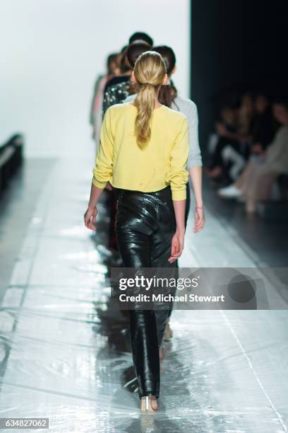 Model Elsa Hosk attend the Jonathan Simkhai fashion show during February 2017 New York Fashion Week: The Shows at Gallery 1, Skylight Clarkson Sq on...