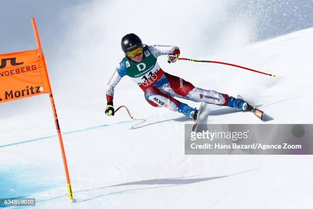 Fabienne Suter of Switzerland competes during the FIS Alpine Ski World Championships Women's Downhill on February 12, 2017 in St. Moritz, Switzerland