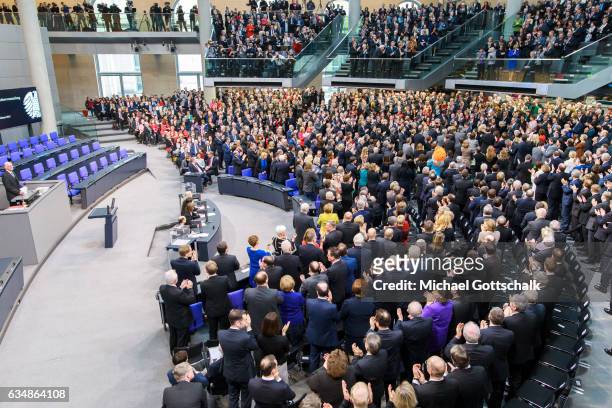 Standing ovation for German President Joachim Gauck during the election of a new German President by the Federal Assembly at the Bundestag on...