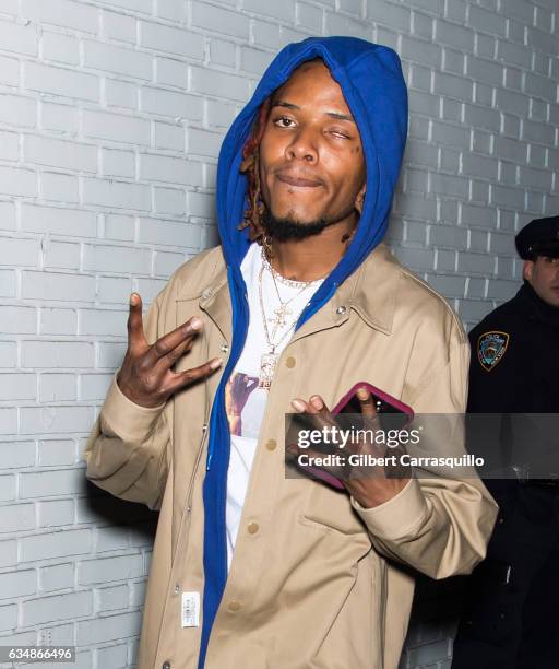 Rapper Fetty Wap is seen arriving at the Alexander Wang February 2017 fashion show during New York Fashion Week on February 11, 2017 in New York City.