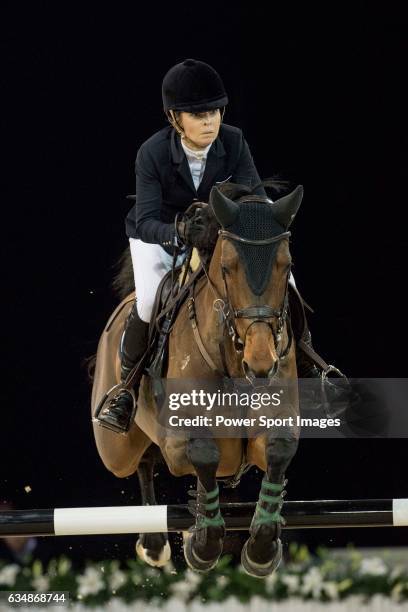 Edwina Tops-Alexander of Australia riding California competes during the Longines Grand Prix, part of the Longines Masters of Hong Kong on 12...
